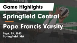Springfield Central  vs Pope Francis Varsity Game Highlights - Sept. 29, 2023