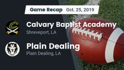 Recap: Calvary Baptist Academy  vs. Plain Dealing  2019