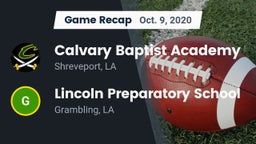 Recap: Calvary Baptist Academy  vs. Lincoln Preparatory School 2020