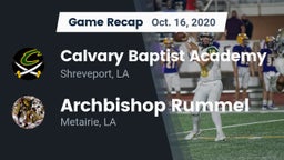 Recap: Calvary Baptist Academy  vs. Archbishop Rummel  2020