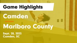 Camden  vs Marlboro County  Game Highlights - Sept. 28, 2023