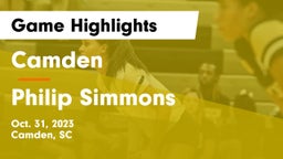 Camden  vs Philip Simmons  Game Highlights - Oct. 31, 2023