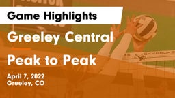 Greeley Central  vs Peak to Peak Game Highlights - April 7, 2022