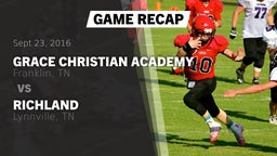 Recap: Grace Christian Academy vs. Richland  2016