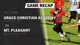 Recap: Grace Christian Academy vs. Mt. Pleasant  2016