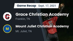 Recap: Grace Christian Academy vs. Mount Juliet Christian Academy  2021