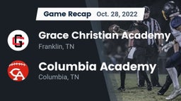 Recap: Grace Christian Academy vs. Columbia Academy  2022