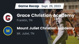 Recap: Grace Christian Academy vs. Mount Juliet Christian Academy  2023