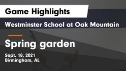 Westminster School at Oak Mountain  vs Spring garden Game Highlights - Sept. 18, 2021