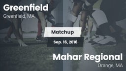 Matchup: Greenfield High vs. Mahar Regional  2016