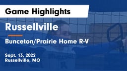 Russellville  vs Bunceton/Prairie Home R-V  Game Highlights - Sept. 13, 2022