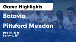 Batavia  vs Pittsford Mendon  Game Highlights - Dec 15, 2016