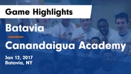 Batavia  vs Canandaigua Academy  Game Highlights - Jan 12, 2017