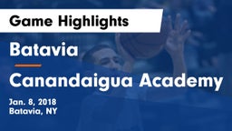 Batavia vs Canandaigua Academy  Game Highlights - Jan. 8, 2018