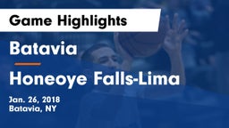Batavia vs Honeoye Falls-Lima  Game Highlights - Jan. 26, 2018
