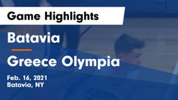 Batavia vs Greece Olympia  Game Highlights - Feb. 16, 2021