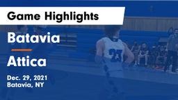 Batavia vs Attica Game Highlights - Dec. 29, 2021