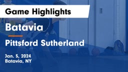 Batavia vs Pittsford Sutherland  Game Highlights - Jan. 5, 2024