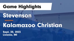 Stevenson  vs Kalamazoo Christian  Game Highlights - Sept. 30, 2023