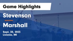Stevenson  vs Marshall  Game Highlights - Sept. 30, 2023