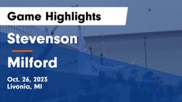 Stevenson  vs Milford  Game Highlights - Oct. 26, 2023