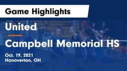 United  vs Campbell Memorial HS Game Highlights - Oct. 19, 2021