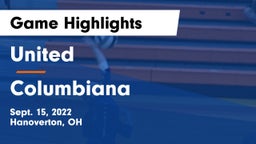 United  vs Columbiana Game Highlights - Sept. 15, 2022