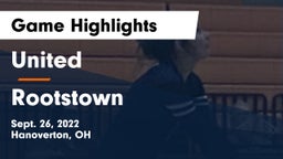 United  vs Rootstown Game Highlights - Sept. 26, 2022