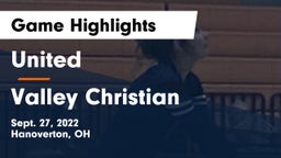 United  vs Valley Christian Game Highlights - Sept. 27, 2022