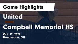 United  vs Campbell Memorial HS Game Highlights - Oct. 19, 2022