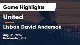 United  vs Lisbon David Anderson  Game Highlights - Aug. 31, 2023