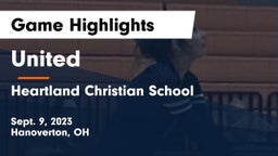 United  vs Heartland Christian School Game Highlights - Sept. 9, 2023