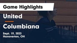 United  vs Columbiana  Game Highlights - Sept. 19, 2023