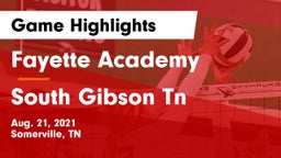Fayette Academy  vs South Gibson Tn Game Highlights - Aug. 21, 2021