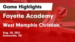 Fayette Academy  vs West Memphis Christian  Game Highlights - Aug. 28, 2021