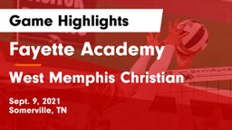 Fayette Academy  vs West Memphis Christian  Game Highlights - Sept. 9, 2021
