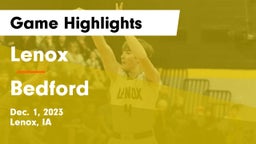 Lenox  vs Bedford  Game Highlights - Dec. 1, 2023