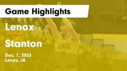 Lenox  vs Stanton  Game Highlights - Dec. 7, 2023