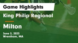 King Philip Regional  vs Milton  Game Highlights - June 3, 2023