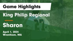 King Philip Regional  vs Sharon  Game Highlights - April 1, 2024