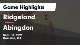 Ridgeland  vs Abingdon  Game Highlights - Sept. 11, 2021