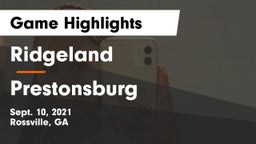 Ridgeland  vs Prestonsburg  Game Highlights - Sept. 10, 2021