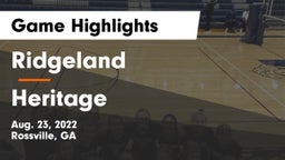 Ridgeland  vs Heritage  Game Highlights - Aug. 23, 2022