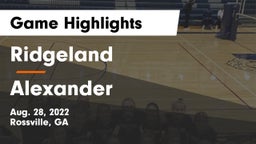 Ridgeland  vs Alexander  Game Highlights - Aug. 28, 2022