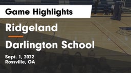 Ridgeland  vs Darlington School Game Highlights - Sept. 1, 2022