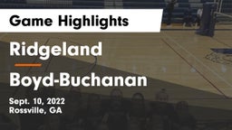 Ridgeland  vs Boyd-Buchanan  Game Highlights - Sept. 10, 2022