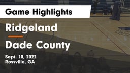 Ridgeland  vs Dade County  Game Highlights - Sept. 10, 2022