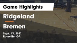 Ridgeland  vs Bremen  Game Highlights - Sept. 13, 2022