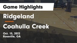 Ridgeland  vs Coahulla Creek Game Highlights - Oct. 15, 2022