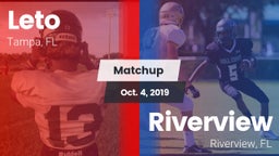 Matchup: Leto  vs. Riverview  2019